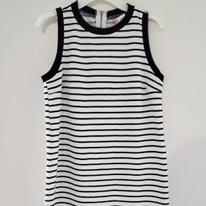 White stripe sleeveless dress
